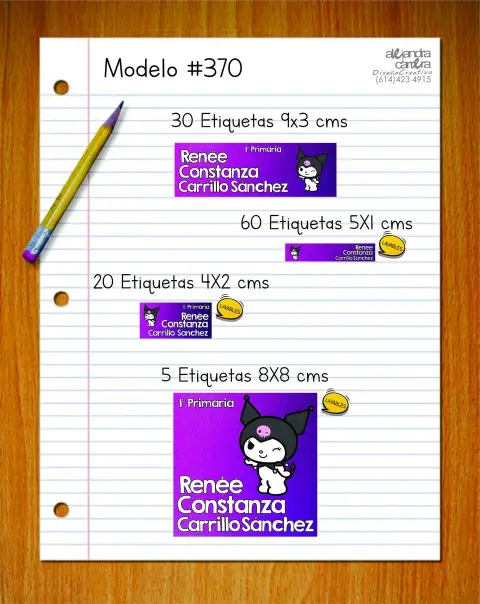 Papelería personalizada Alejandra Carrera - diseño 370