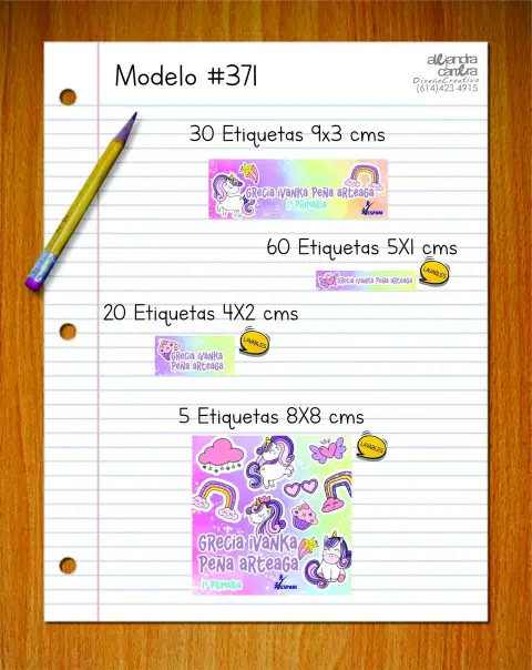 Papelería personalizada Alejandra Carrera - diseño 371