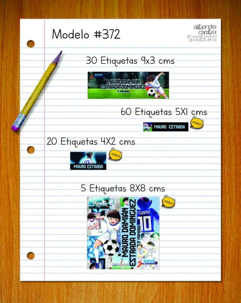 Papelería personalizada Alejandra Carrera - diseño 372