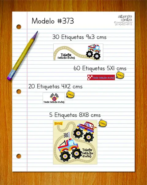 Papelería personalizada Alejandra Carrera - diseño 373