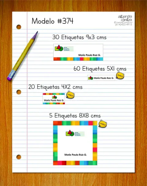 Papelería personalizada Alejandra Carrera - diseño 374