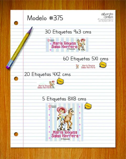 Papelería personalizada Alejandra Carrera - diseño 375
