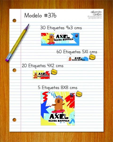Papelería personalizada Alejandra Carrera - diseño 376