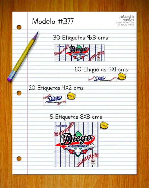 Papelería personalizada Alejandra Carrera - diseño 377