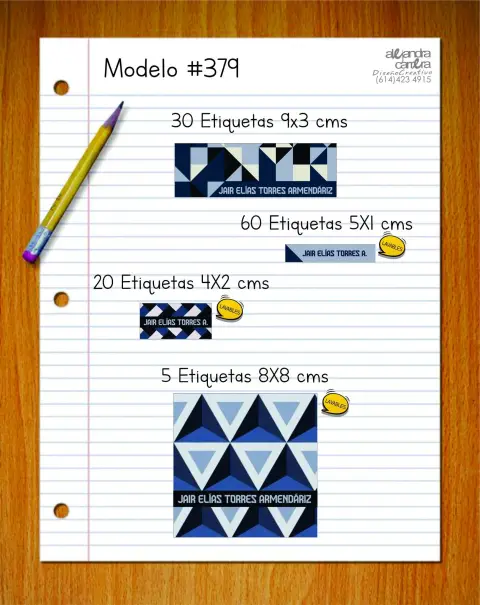 Papelería personalizada Alejandra Carrera - diseño 379
