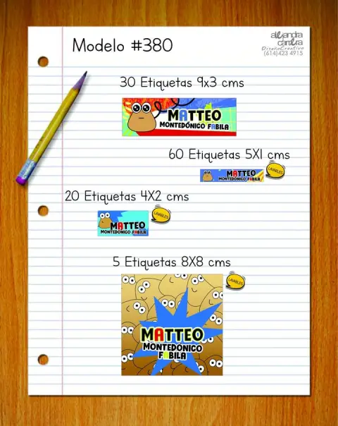 Papelería personalizada Alejandra Carrera - diseño 380