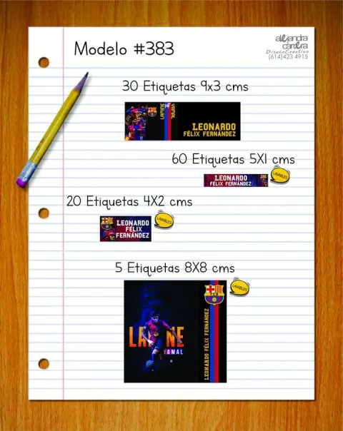 Papelería personalizada Alejandra Carrera - diseño 383