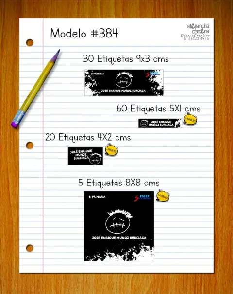Papelería personalizada Alejandra Carrera - diseño 384