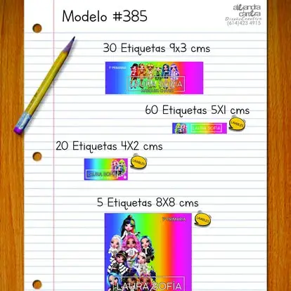 Papelería personalizada Alejandra Carrera - diseño 385