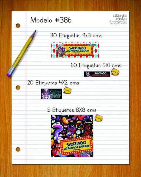 Papelería personalizada Alejandra Carrera - diseño 386