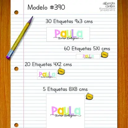Papelería personalizada Alejandra Carrera - diseño 390
