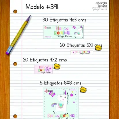 Papelería personalizada Alejandra Carrera - diseño 391