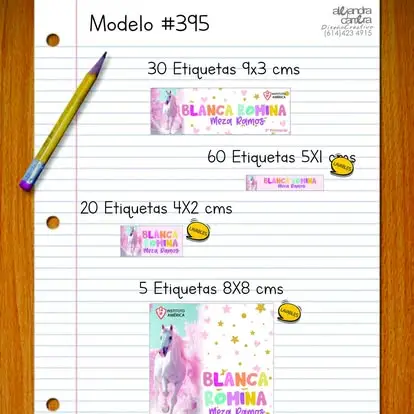Papelería personalizada Alejandra Carrera - diseño 395