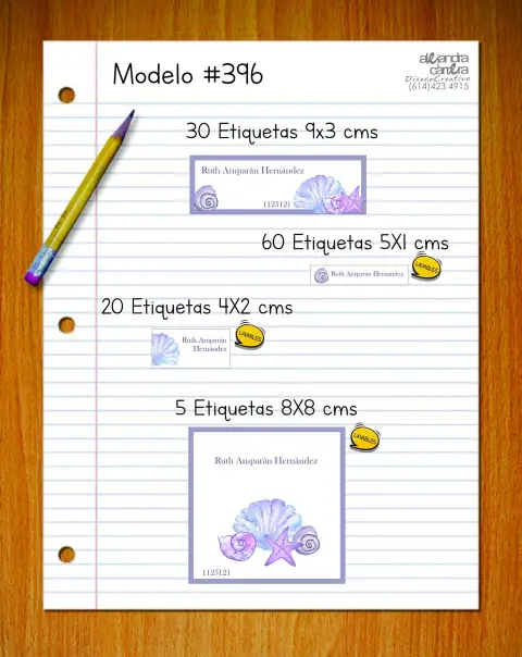 Papelería personalizada Alejandra Carrera - diseño 396
