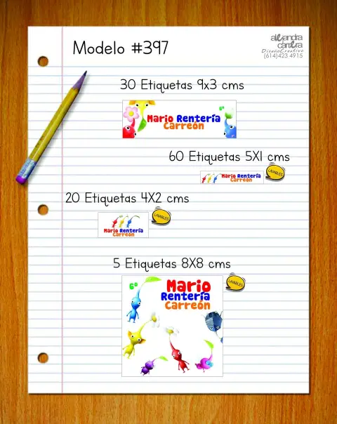 Papelería personalizada Alejandra Carrera - diseño 397