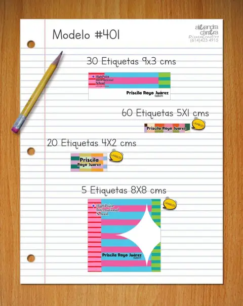 Papelería personalizada Alejandra Carrera - diseño 401