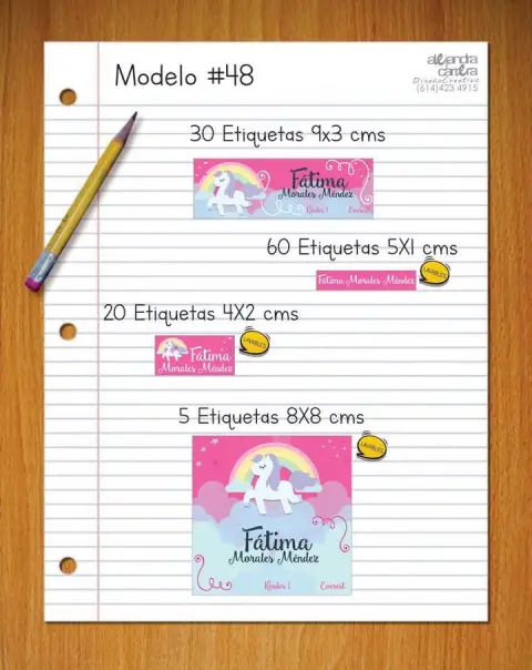 Papelería personalizada Alejandra Carrera - diseño 48