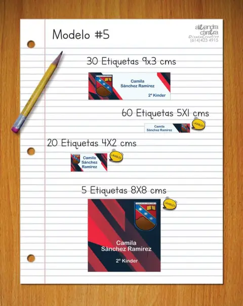 Papelería personalizada Alejandra Carrera - diseño 5