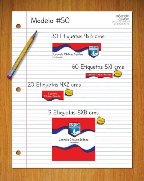 Papelería personalizada Alejandra Carrera - diseño 50