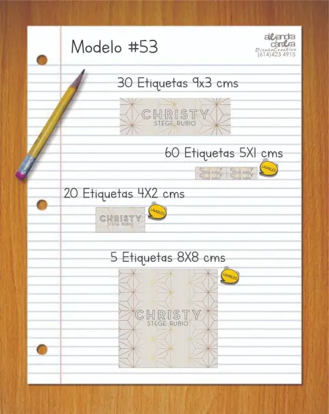 Papelería personalizada Alejandra Carrera - diseño 53
