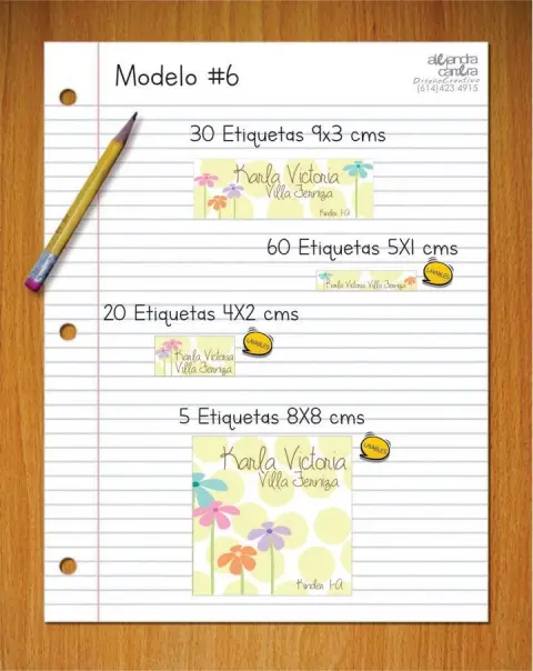 Papelería personalizada Alejandra Carrera - diseño 6