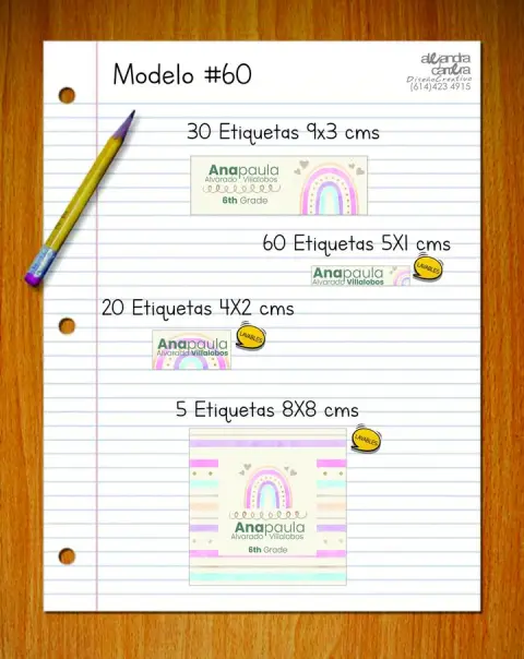 Papelería personalizada Alejandra Carrera - diseño 60