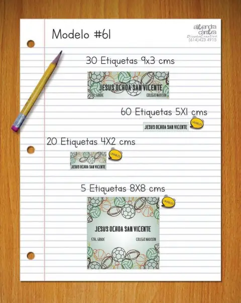 Papelería personalizada Alejandra Carrera - diseño 61