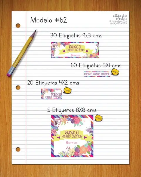 Papelería personalizada Alejandra Carrera - diseño 62