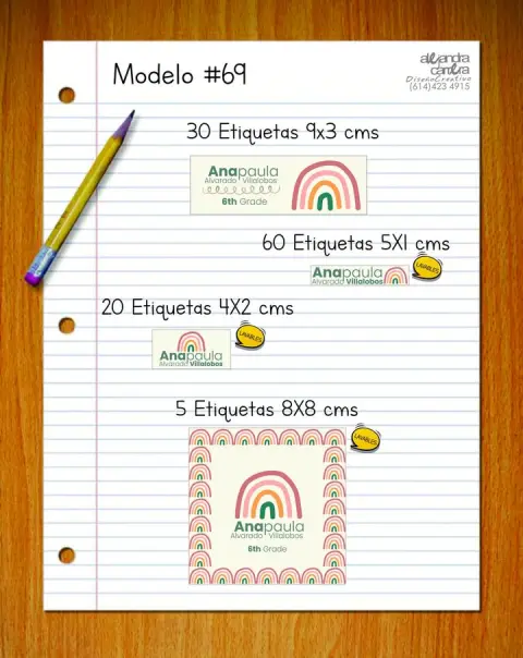 Papelería personalizada Alejandra Carrera - diseño 69
