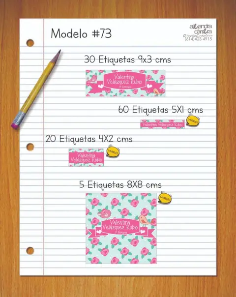 Papelería personalizada Alejandra Carrera - diseño 73