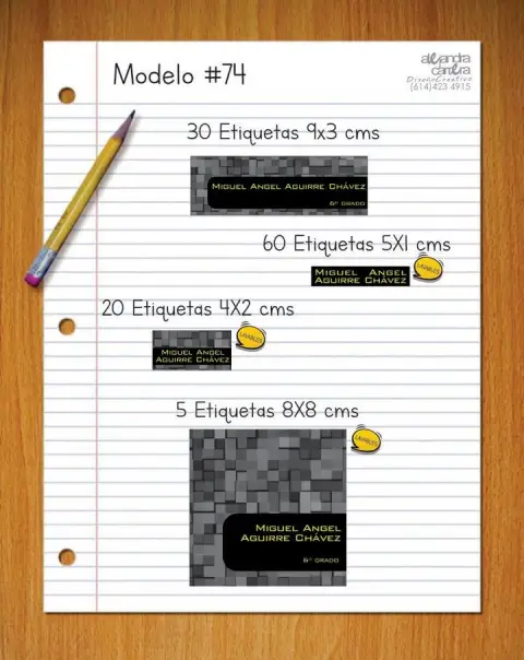 Papelería personalizada Alejandra Carrera - diseño 74