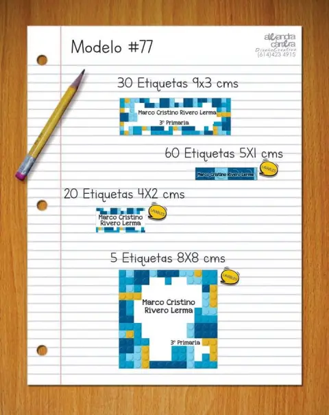 Papelería personalizada Alejandra Carrera - diseño 77