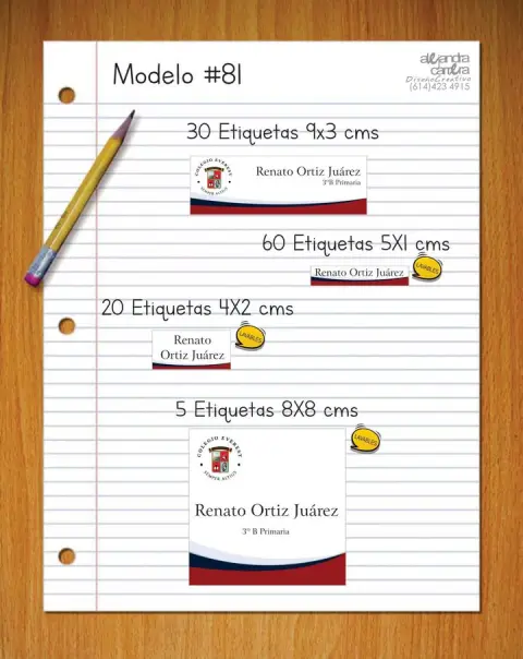 Papelería personalizada Alejandra Carrera - diseño 81