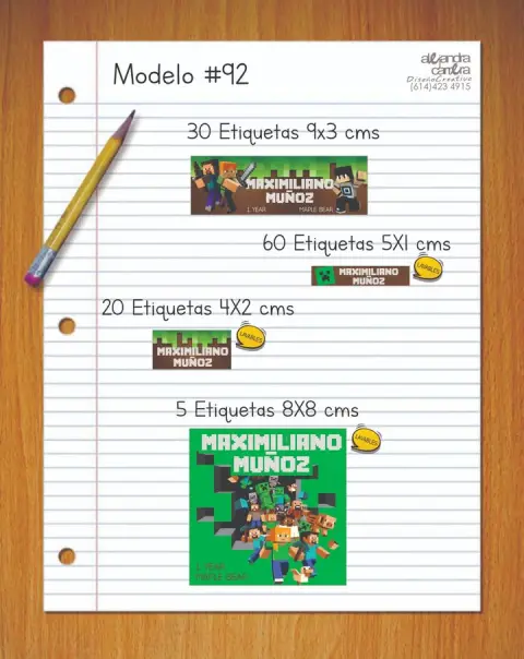 Papelería personalizada Alejandra Carrera - diseño 92