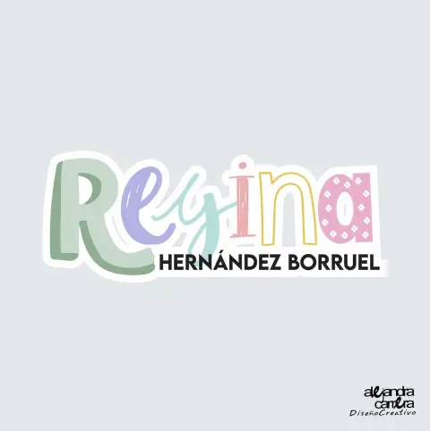 Etiqueta UV personalizada Alejandra Carrera - diseño 2